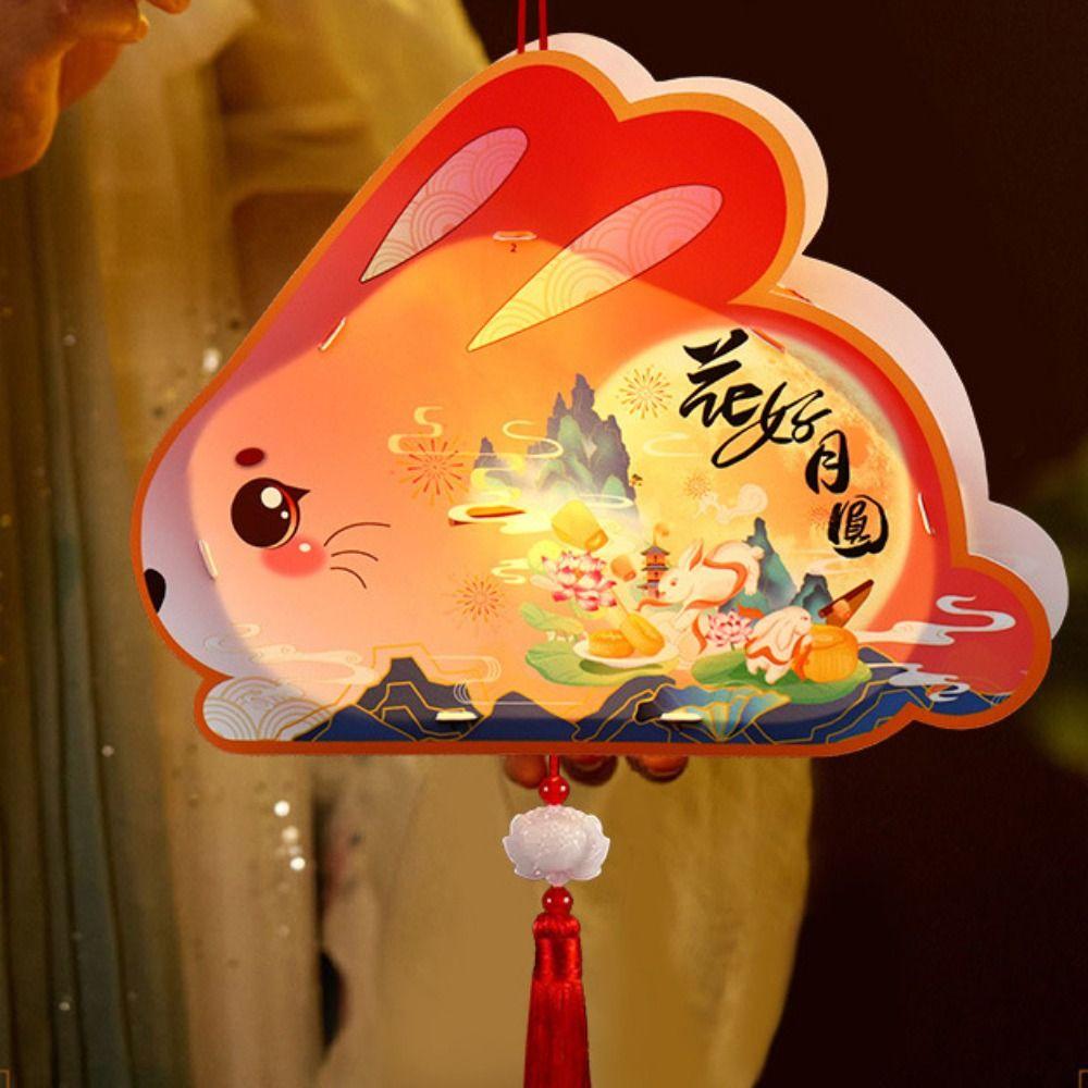 Светящийся ручной фонарь-кролик, набор материалов для изготовления фонаря своими руками, светящийся фонарь-кролик, реквизит