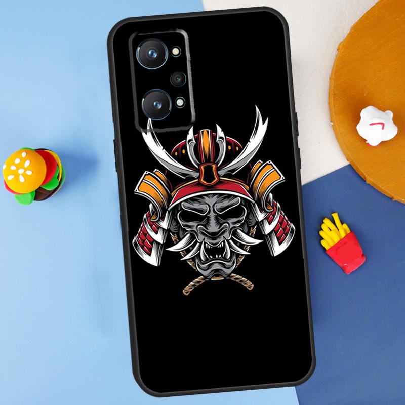 Japanese Samurai Oni Mask For Realme 14 13 12 10 11 Pro Plus GT 6 6T 5 GT7 Pro C55 C51 C21Y C25S C67 C75 C53 C61 Case
