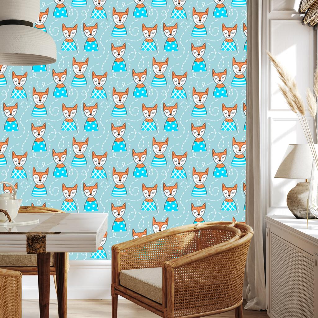 Foxes wallpaper for living room and bedroom 50x1000