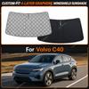 Для Volvo C40 - Подходит 4-слойный графитовый солнцезащитный козырек на лобовое стекло, отражающая серо-серебристая поверхность, помогает уменьшить прямой солнечный свет