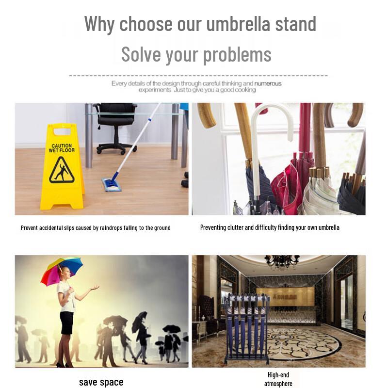 Jingu Lao Commercial Umbrella Stand with Lock and 6 Umbrellas