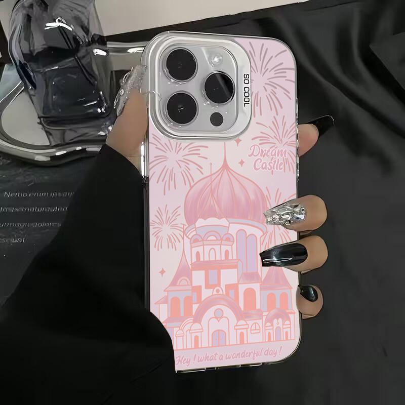 Новогодний розовый замок Фейерверк Чехол для Samsung Galaxy S24 S23 S22 S21 Ultra Plus S20 FE A14 A34 A13 A23 A33 A54 A53 A52