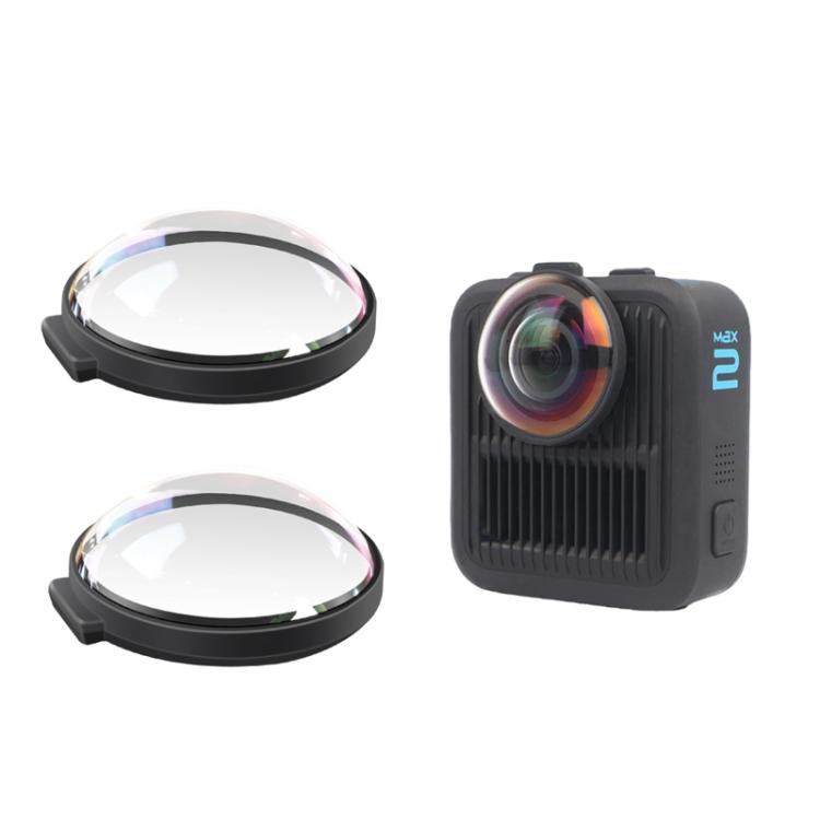 For GoPro MAX2 Optical Glass Lenses Dual Lens Protectors Anti-Fog & Scratch-Resistant Camera Lens Cap