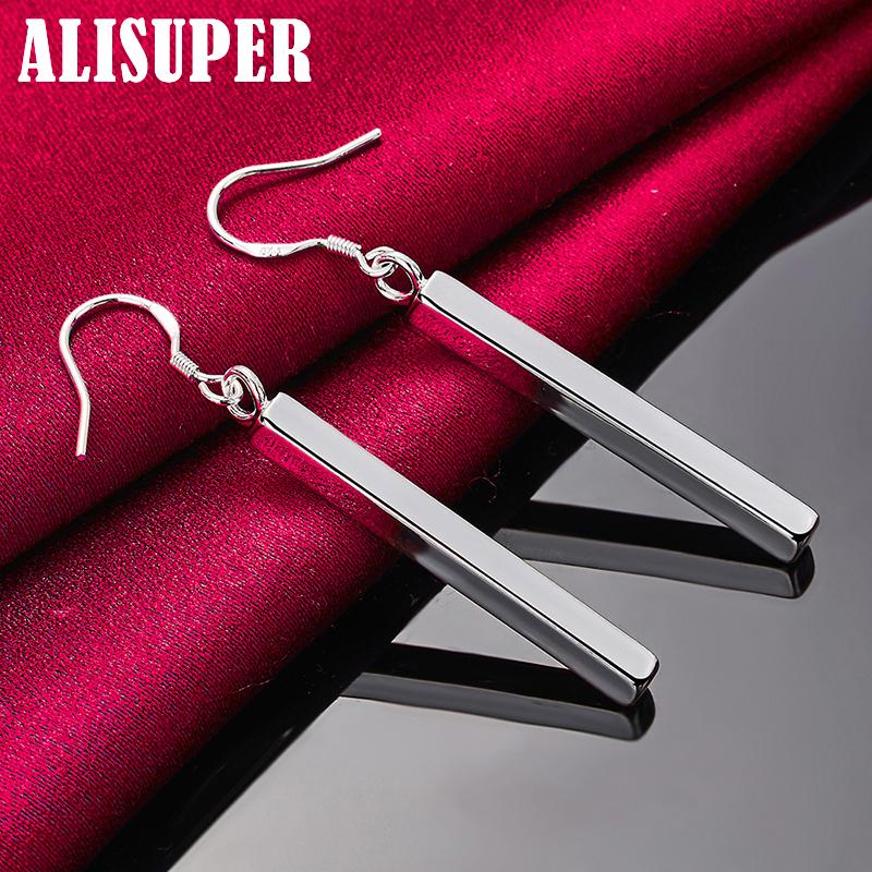 Ювелирные изделия из стерлингового серебра 925 пробы с квадратными колоннами