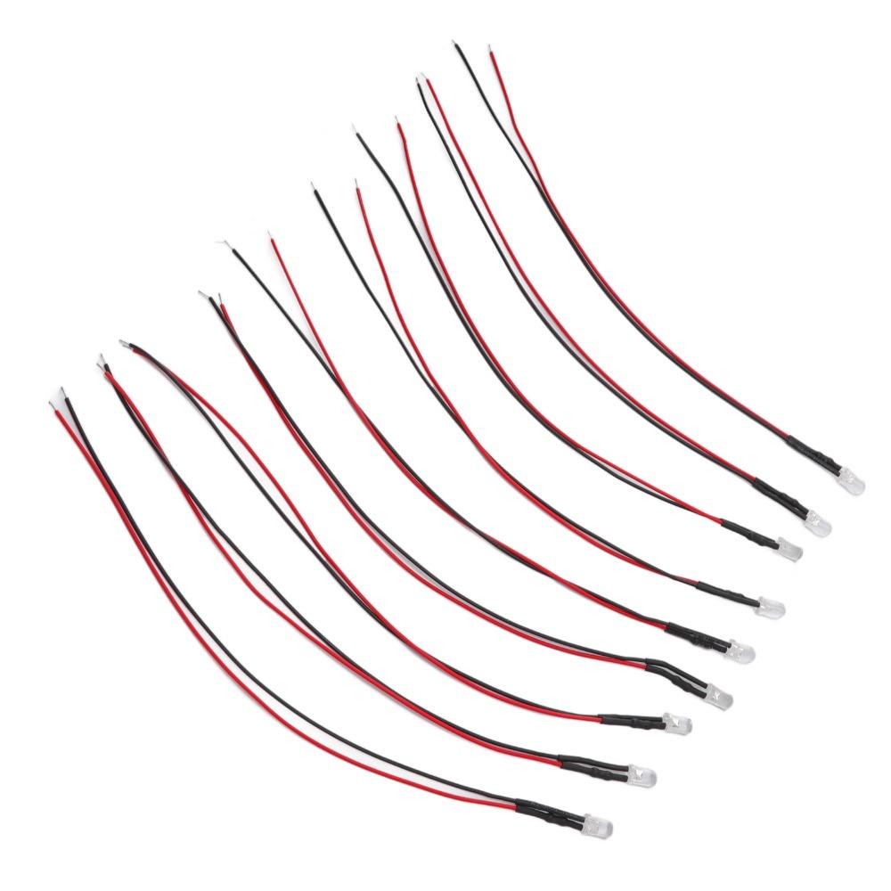 20PCS 5mm Prewired LED Diodes 5‑12V LED Light Diodes Bright Mini LED Diodes  DIY Projects