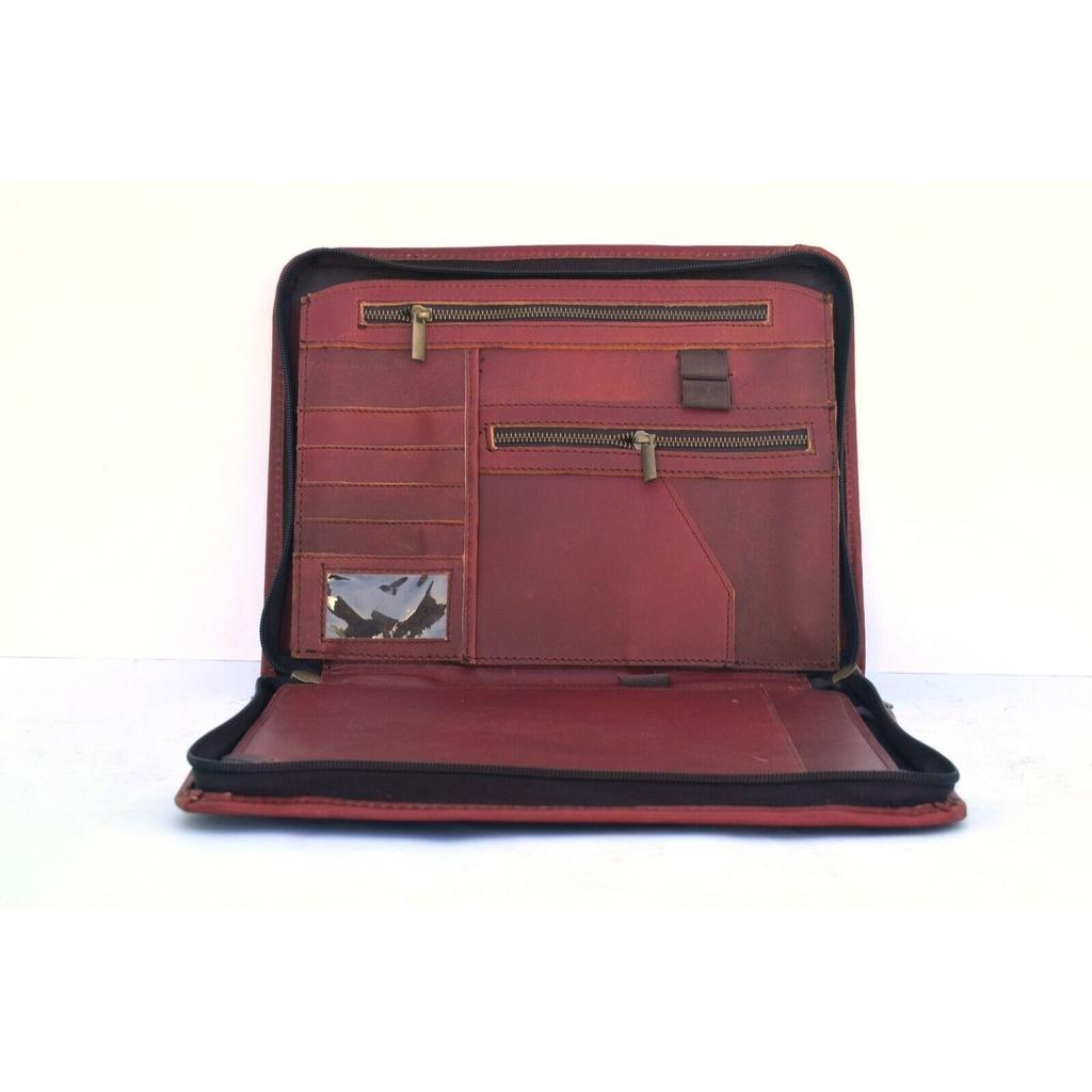 Кожаная папка с файлами портфолио A4 Bag Padfolio Case ноутбук документ винтажная сумка