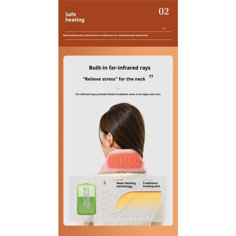 USB Electric Heating Scarf Autumn and Winter AdjustableTemperature Washable Fleece Neck Warmer for Outdoor Not Inclound Battery