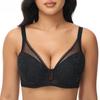 Plus Size Bra for Women Push Up Underwire Bras Sexy Hollow Out Lingerie Thin Cup Brassiere Femme 34 To 44DD Cup