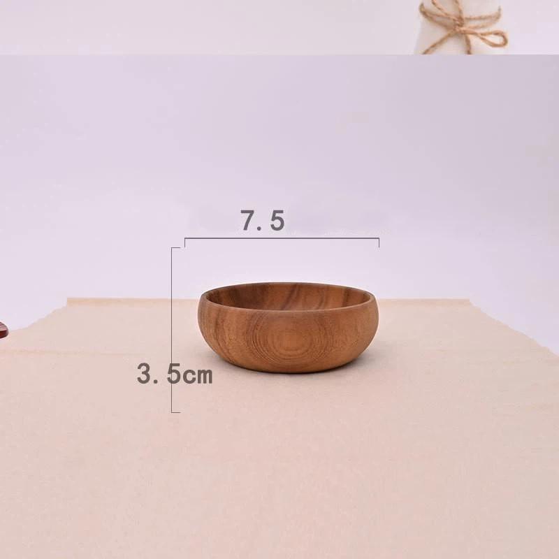 NEW Solid Wood Bowl Wooden Handmade Bowls For Eating Tableware For Dessert Fruit Salad Mixing Rice 4