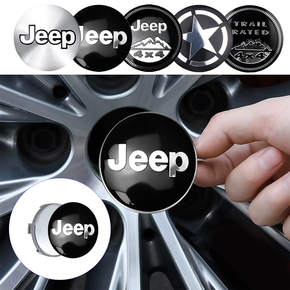 4pcs 56/60mm Wheel Hub Caps Sticker Car Emblem Badge Decoration For Jeep jk Compass Renegade Cherokee Gladiator Patriot Liberty