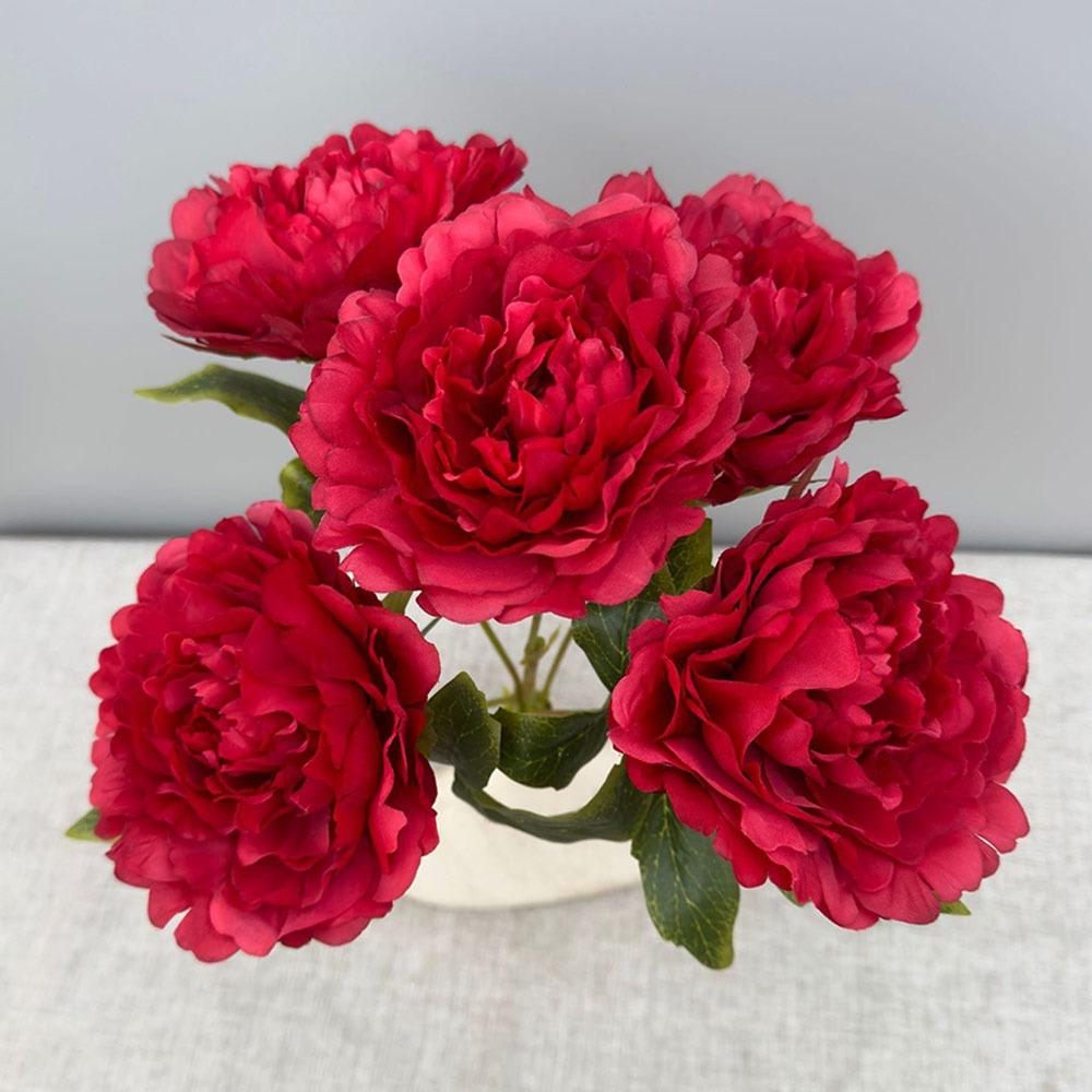 5 Голов Многоцветный Искусственный Цветок Пион Пион Свадебные Букеты Реалистичные Цветы Домашнее Украшение