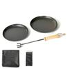 FREEAP Outdoor Lifestyle More Fun Fire Grill Pan 22cm 25cm Dedicated Handle 3 Piece Set with Storage Bag K-10640