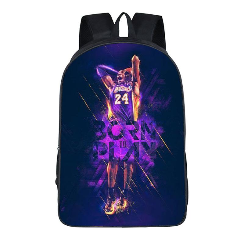 Школьная сумка NBA Kobe, Рюкзак для мальчиков и девочек, Рюкзак большой вместимости с двойной молнией