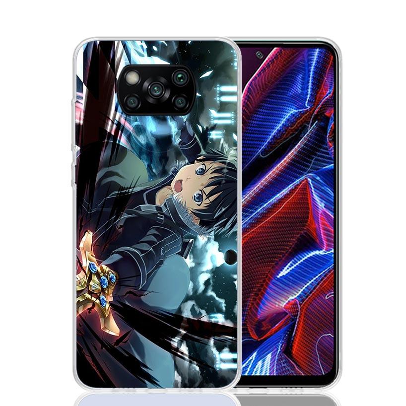 Sword Art Online Anime Case Phone Cover for Xiaomi Redmi Note 10 9 9S 8 8T 7 5 Pro Mi 12T 11T 10T 9T 12 11 Lite A3 A2 Trend Fund