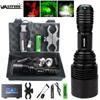 3IN1 Tactical Flashlight Red+Green+White XPE LED Torch Powerful Night Hunting Light with Rifle Scope Mount Power by 18650Battery