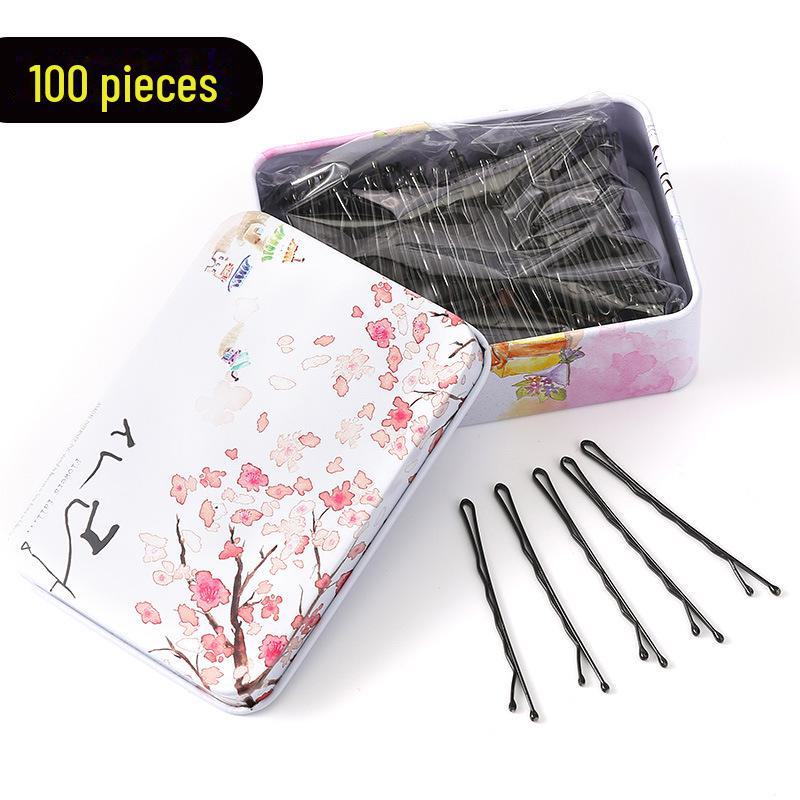 Одинарная черная шпилька-зажим для челок и высоких причесок