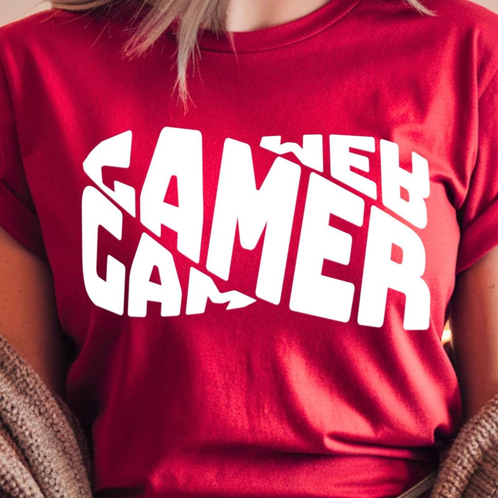 Gamer Shirt Bold Typography Graphic Gamer T Shirt Edgy Gaming Shirt Cool Gamer Tee Minimal Design Gamer Gift Idea Gamer Birthday Shirt