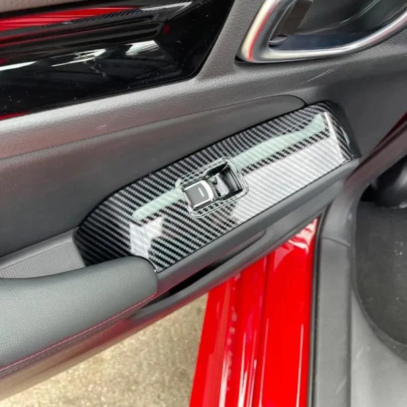 LHD RHD For Honda Civic 11th Gen ABS Car Window Glass Lift Switch Button Panel Armrest Trim Cover Interior Accessories