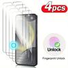 4 шт. Премиальное закаленное стекло для Samsung Galaxy S26 S25 Edge S24 Ultra S23 S22 S21 Plus FE Note20 Защитная пленка для экрана Стекло для разблокировки по отпечатку пальца
