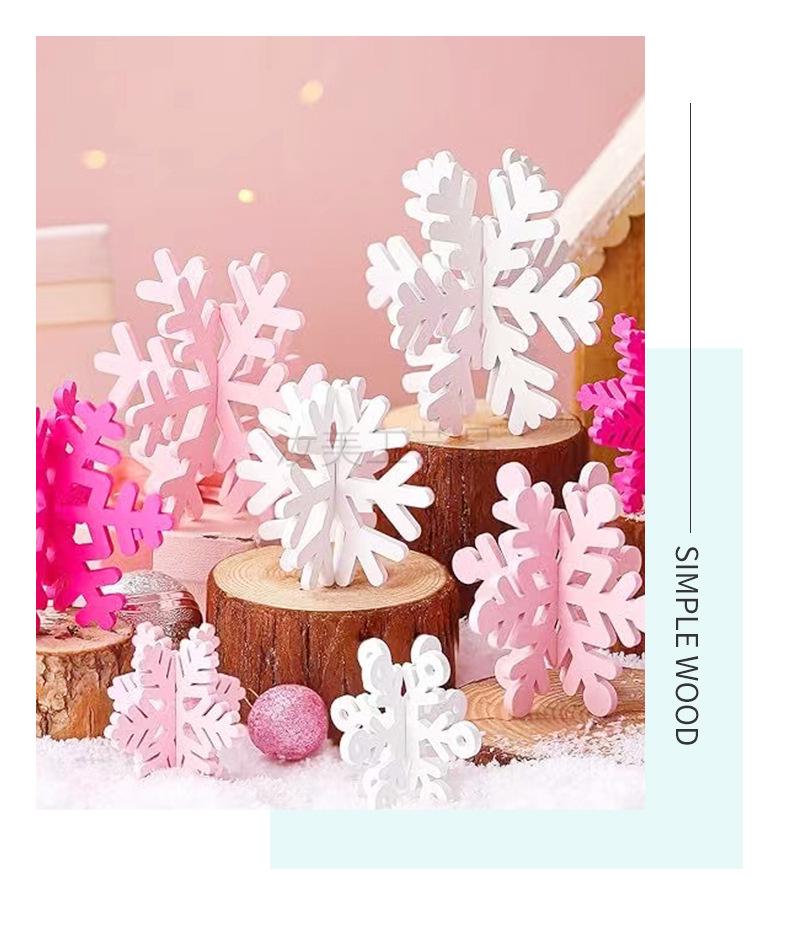 3D Wooden Snowflake Ornament for Tiered Tray & Party Centerpiece