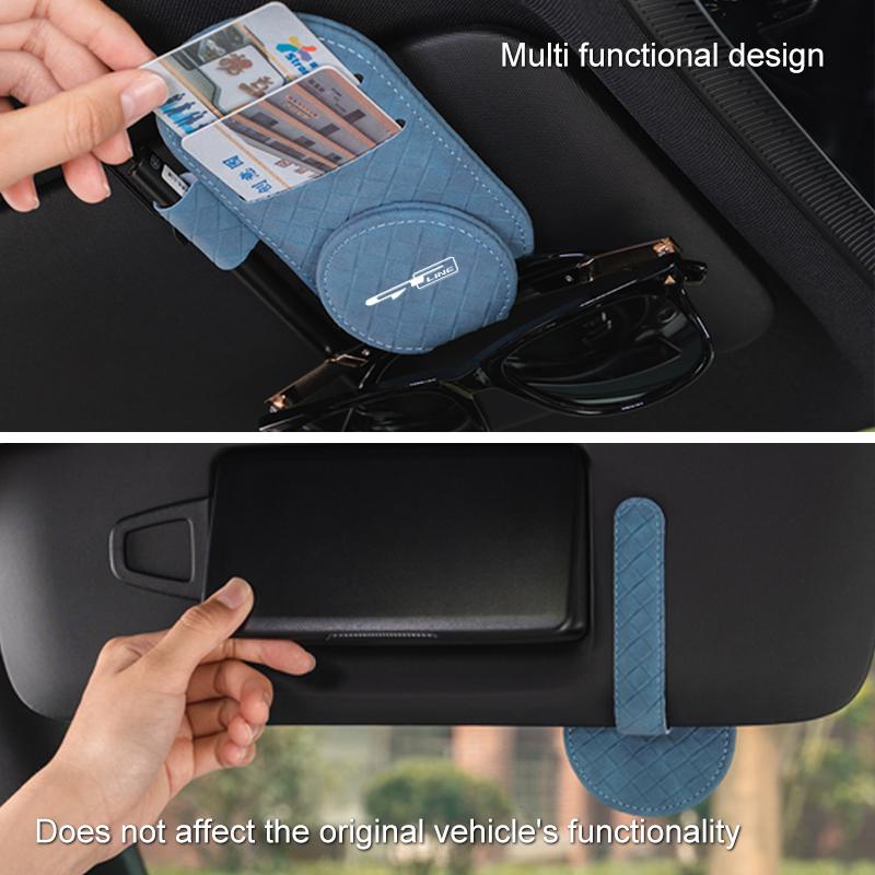 AANL1 Leather Car Visor Glasses Clip for Kia GTLine EV9 Seltos Picanto Sorento MQ4 Carnival KA4 Morning K5 k3 Carens Sunglasses Holder