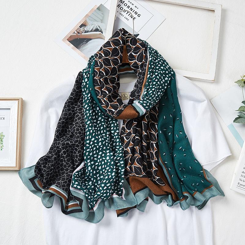 Cashew Dot Autumn and Winter New Scarf Female Warm Neck Long Beach Towel Sunscreen Imitation Cotton Shawl