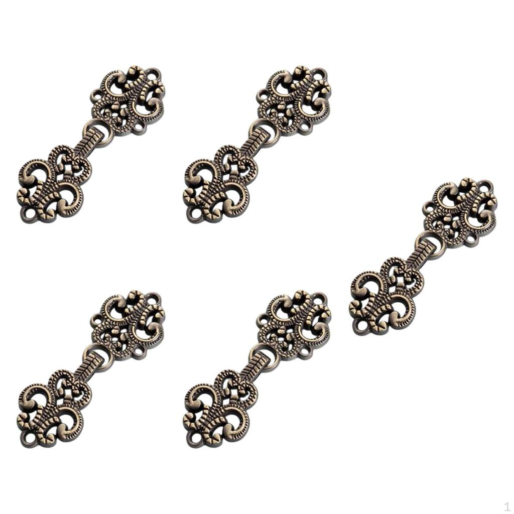 5 комплектов застежек-зажимов для курток, платьев и свитеров