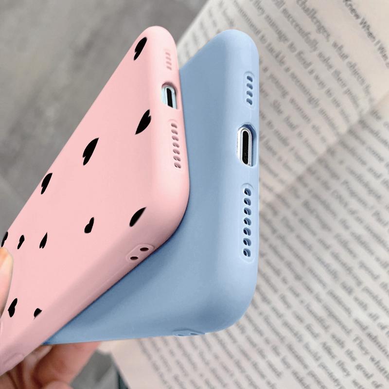 Heart Patterned Soft Silicone Case For Samsung A55 M35 S24 Xiaomi Redmi Note 13 Pro 13C iPhone Huawei Honor Realme Camera Protective Shockproof Cover