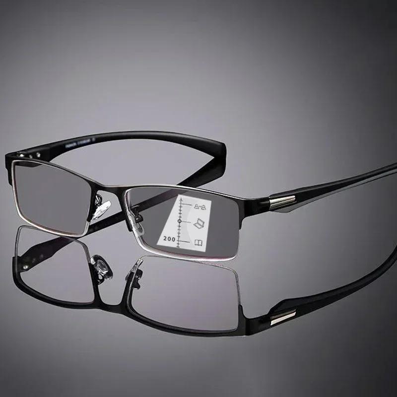 Унисекс Деловая Мода Фотохромные Очки для Чтения Мужские Женские Ретро Прогрессивные Очки для Дальнозоркости Меняющие Цвет Пресбиопия