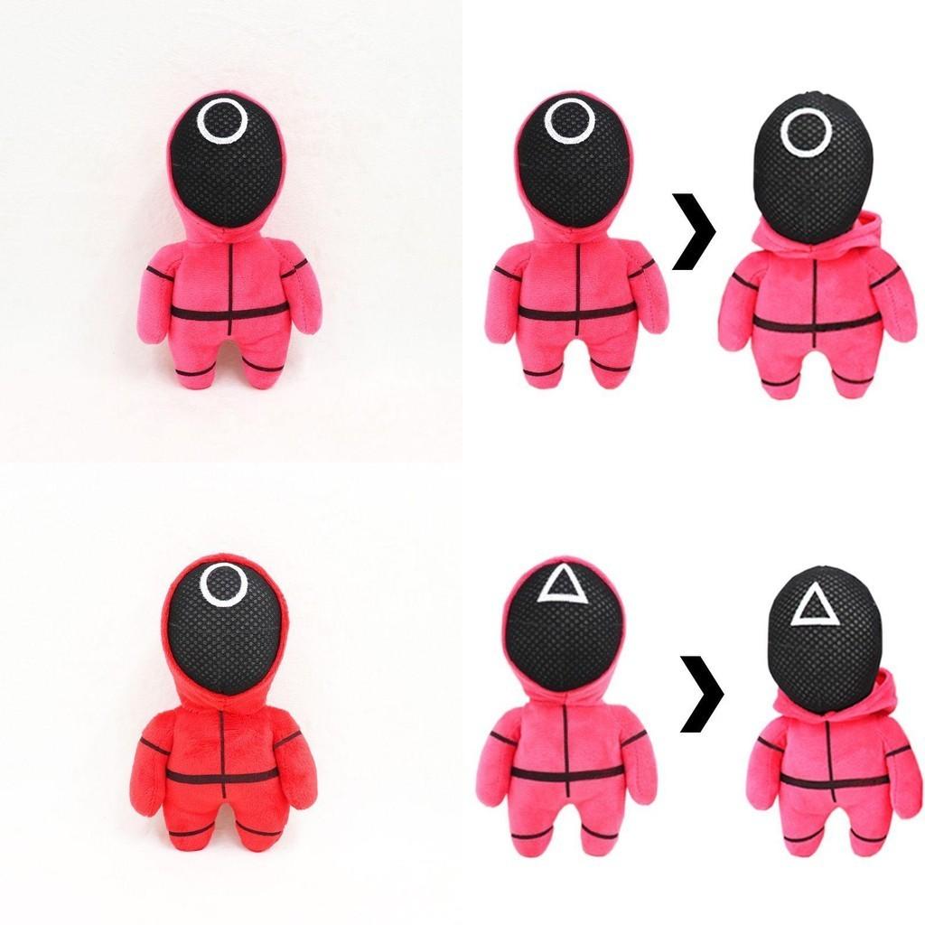 Красный плюшевый работник-охранник из игры «Игра в кальмара», главный человек 001 456 218, мягкая кукла