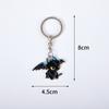 Cute Black And White Flying Dragon Series Metal Keychain Kawaii Anime Cartoon Doll Keyring Pendant Backpack Accessories Gift