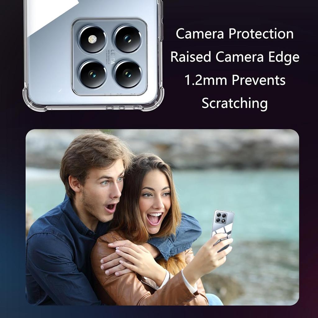 Четырехугольный противоударный чехол TPU для Xiaomi 14T Pro Защитный чехол для Xiaomi 14 13 Lite 13T Прозрачный чехол Fundas Coque