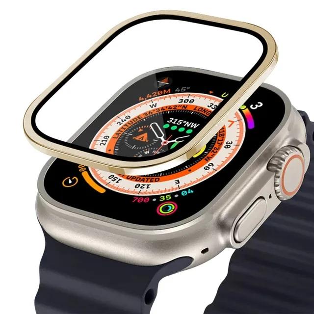 Корпус из алюминиевого сплава + закаленное стекло для Apple Watch Ultra 2 49 мм Защитная пленка от царапин для iWatch Ultra 49 мм