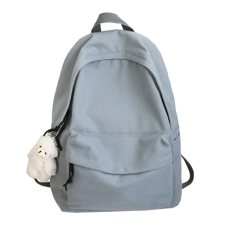 JK New Fashion Backpack Ins Canvas Backpack Women's Bag Korean Campus Solid Flip High Street Girl's Schoolbag