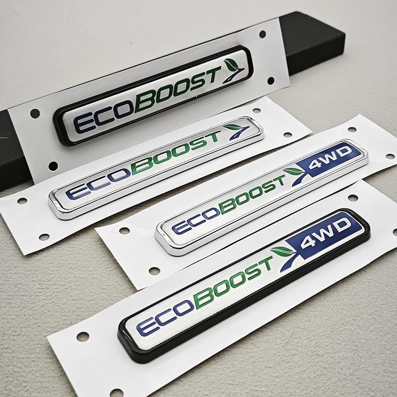 3D ABS Car Sticker Logo ST Line ECOBOOST 4WD Logo Rear Trunk Badge Fender Side Emblem Decals For Ford Focus Fiesta Mondeo etc QY2
