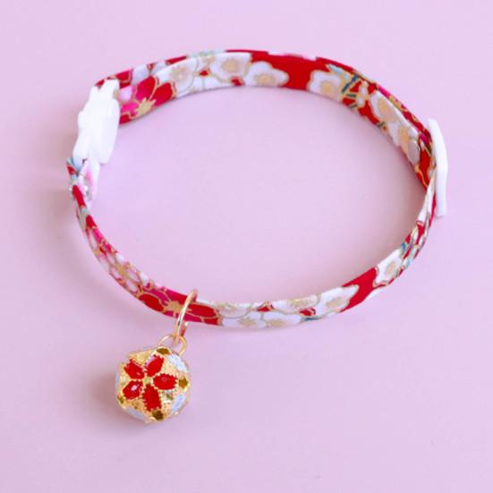 Ошейник для домашних животных в японском стиле, регулируемый отрывной ошейник для домашних животных, кошек, собак с колокольчиком