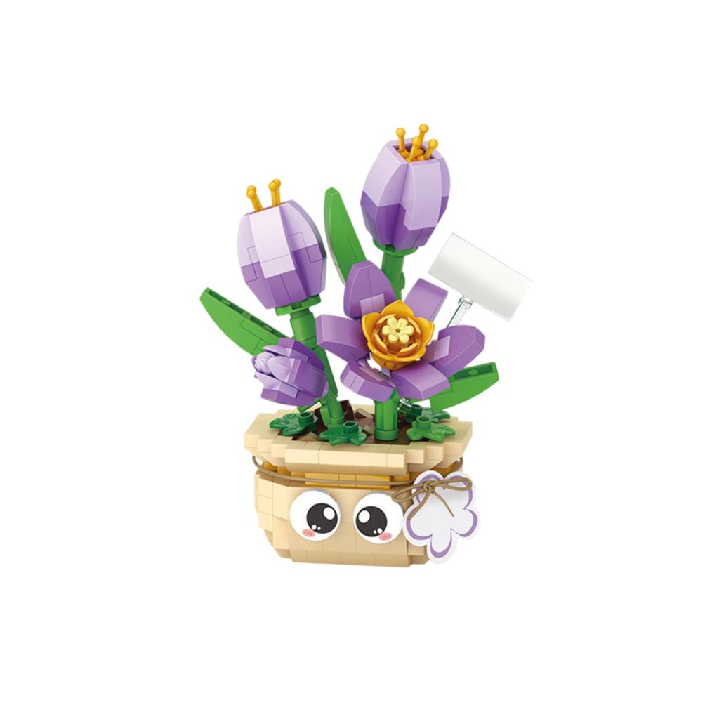 Сделай сам Собранные вручную цветочные строительные блоки из мелких деталей, Вечные ручные цветочные игрушки