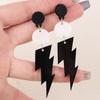 Foreign Trade Lightning Earrings Earrings Fluorescent Color Design Sense Contrast Color Personality Acrylic Earrings Earrings Women