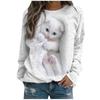 Women's Fashion Casual Long-sleeved Mid-crewneck Cute Hook Dog Print Top