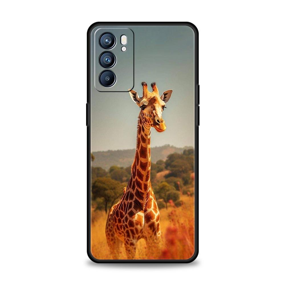 Чехол для телефона Oppo Find X6 Pro X5 A54 A53 A52 A9 A15 A95 A17 A16 A76 A74 A57 A31 Reno8 Reno7 Reno6 Pro 5G, чехол с жирафом