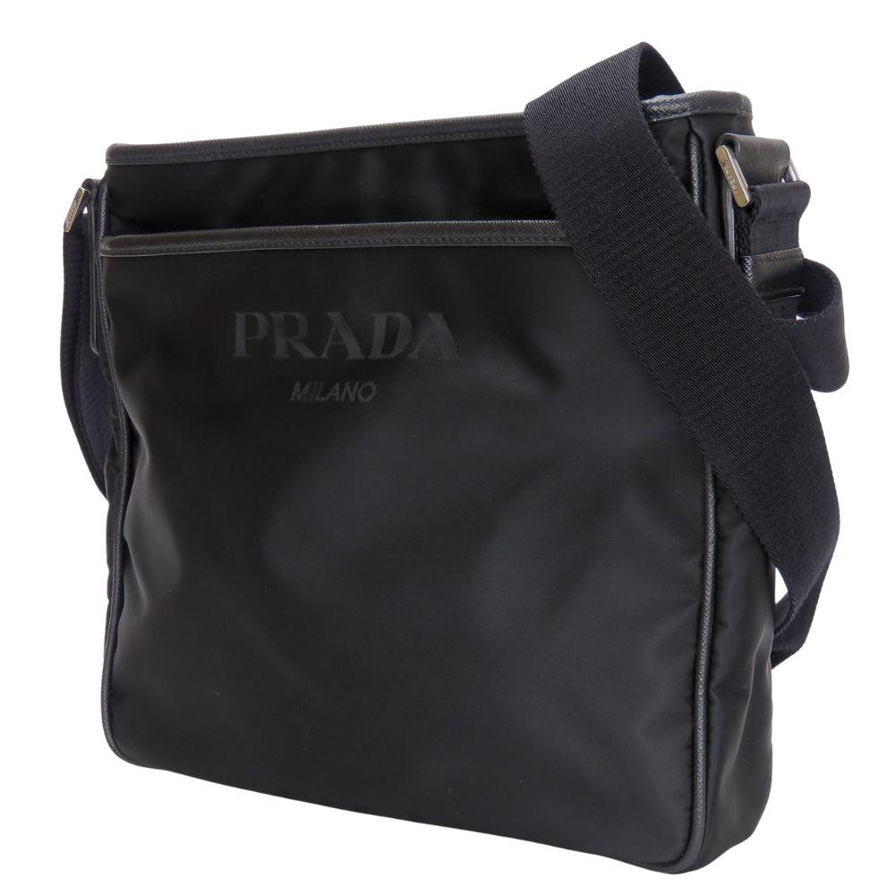 Used PRADA Shoulder Bag 2VH797 Nylon NERO black Triangular plate
