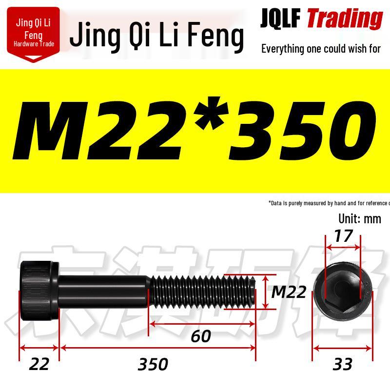 M20-M27 High Strength Blackened Hex Socket Head Cap Screw with Knurled Cylindrical Half Thread