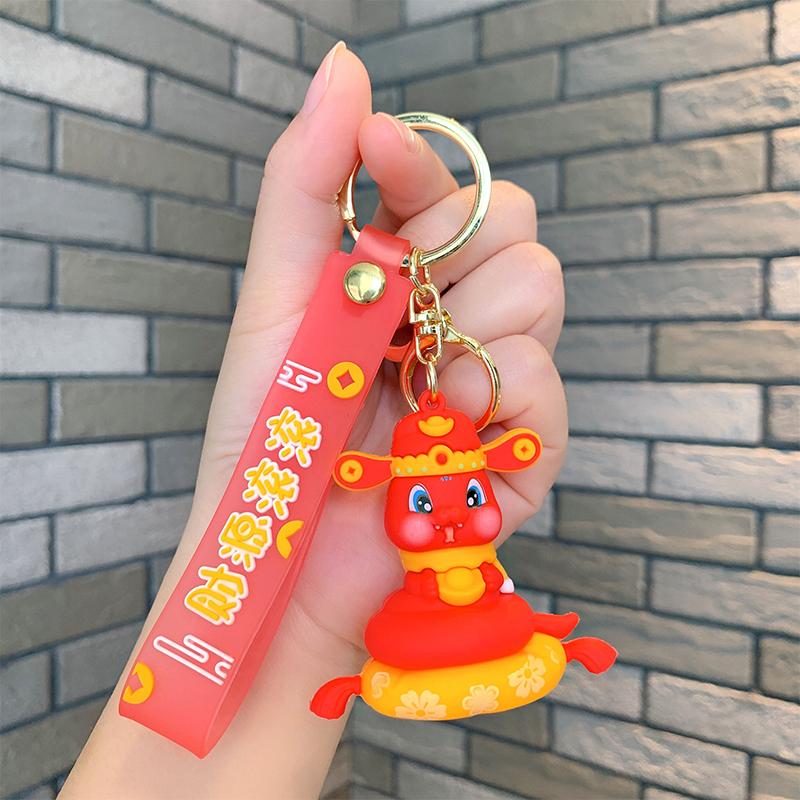 Творческий весенний фестиваль змея счастливый брелок год кулон китайский стиль змея брелок рюкзак украшения аксессуары подарок