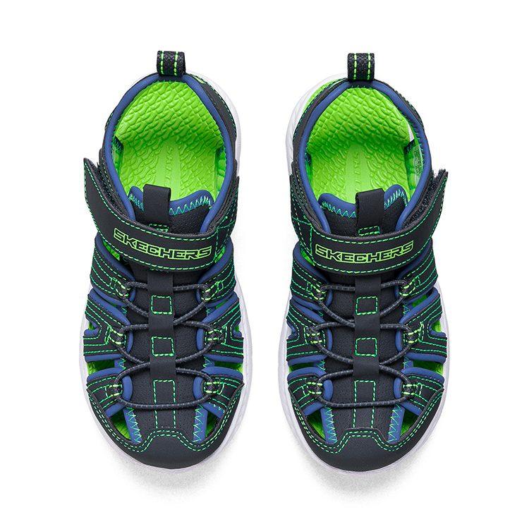 Skechers Антикик Износостойкие Дышащие Легкие Амортизирующие Детские Сандалии Сине-Зеленые Подростковые 400041L-NVLM