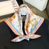 Pink flower silk silk scarf women's mulberry silk small square scarf fashion plain crepe satin high-end silk scarf professional scarf