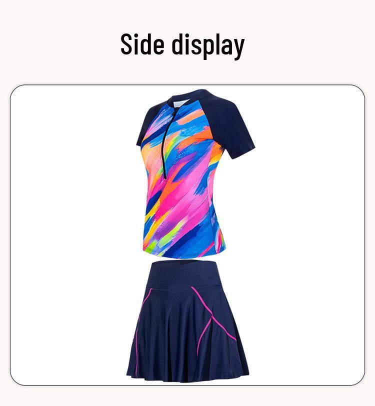 Спортивный купальник-накидка больших размеров 2025 с шортами в стиле сплит для женщин