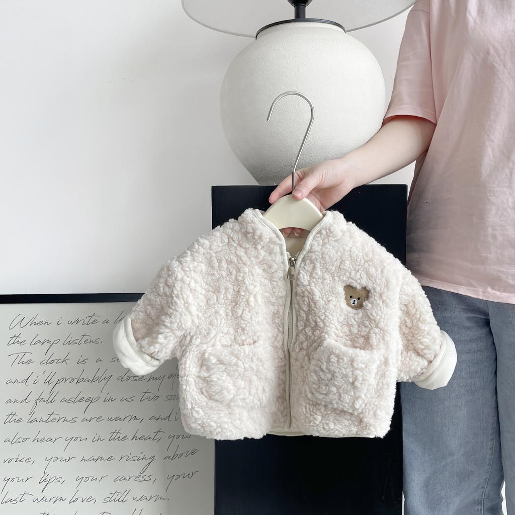 Пальто для девочек осень и зима 2024 г. Новое детское утепленное зимнее пальто с флисовой подкладкой в стиле вестерн для малышей Теплая одежда из овечьей шерсти