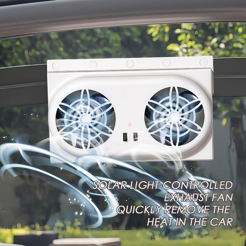Solar Powered Fan for Car Solar Energy Cooling Window Fan Cooler Ventilation System Effective Vehicle Air Purifier for Lovers