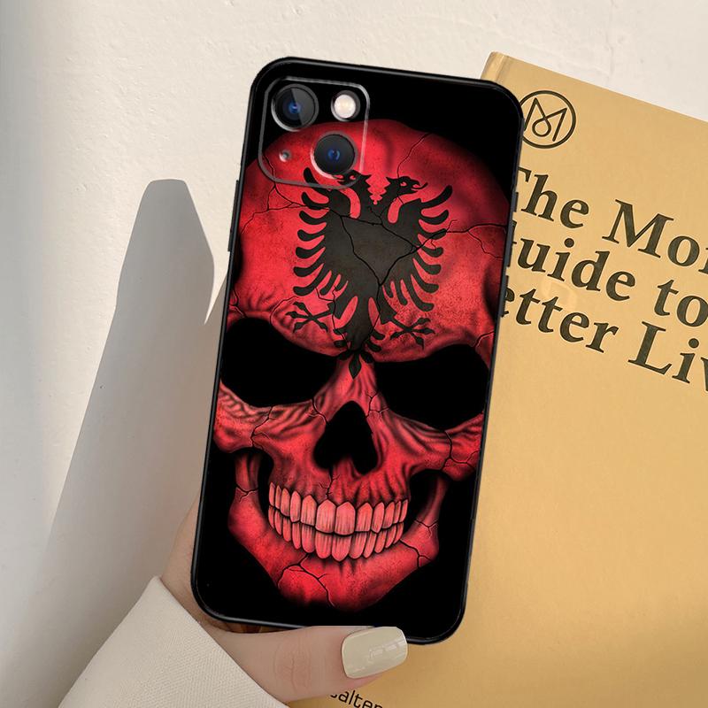 Чехол для телефона с орлом, флаг Албании, для iPhone 17 16 15 13 11 12 14 Pro Max mini XR 16e 15 16 Plus 17 Air, Полное покрытие