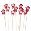 100PCS Cocktail Picks, Christmas Theme Disposable Fruit Tags, Bamboo Food Picks Toothpicks, for Fruits Desserts Cocktails Burgers